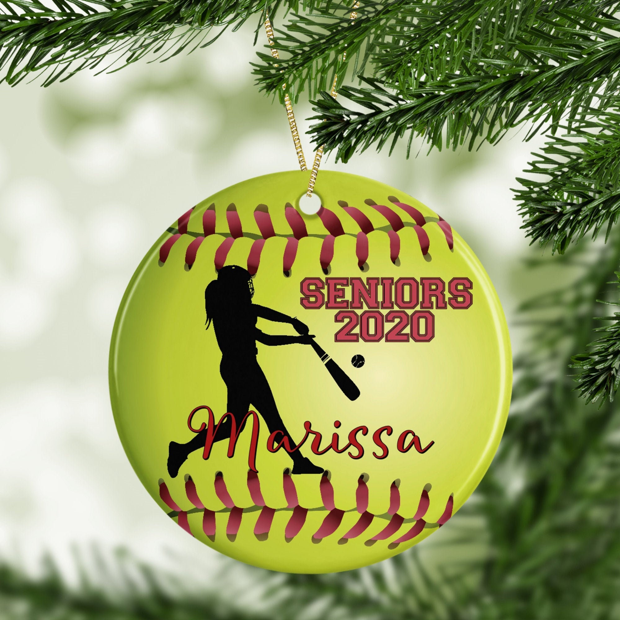 Softball Christmas Ornaments Holiday Ornaments Etsy