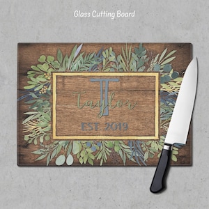 Cutting board, Glass Cutting Board, Personalized Cutting Board, Kitchen Decor, Wedding Gift, Anniversary Gift, Closing Gift, GC28