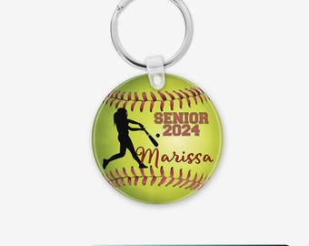 Personalized Softball Keychain – Acrylic Team Gift, Coach Gift