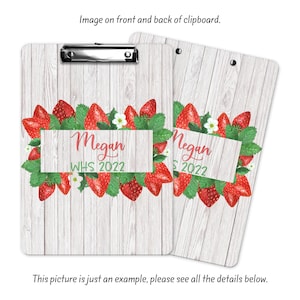 Strawberry, Teacher Appreciation, Custom Clipboard, Gift for Her, Teacher Gift, Personalized Office Gifts, Clip Board, CB35