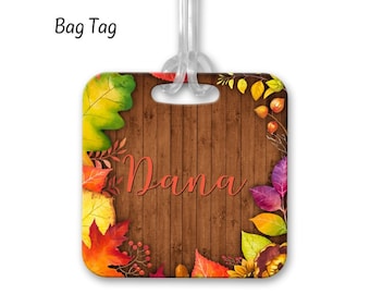 Autumn Bag Tag, Luggage Tag, Custom Luggage Tag, Gifts for Her, Bridesmaid Bag, Backpack Tag,BA26