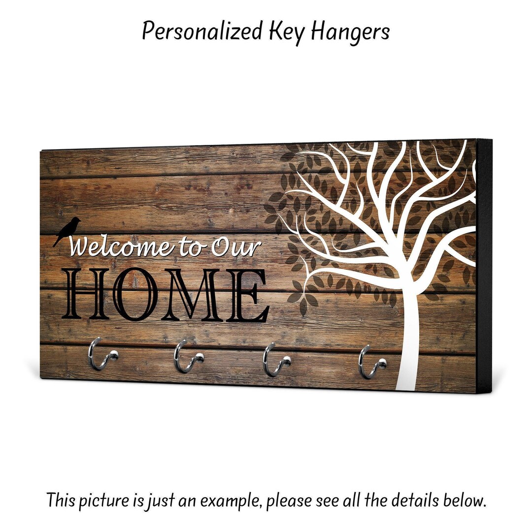 Welcome Home Key Sign Welcome Home Key Hanger: MDF Wood With Silver Hooks - Etsy