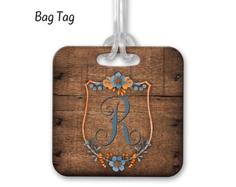 Floral Bag Tag, Luggage Tag, Custom Luggage Tag, Gifts for Her, Bridesmaid Bag, Backpack Tag,BA35