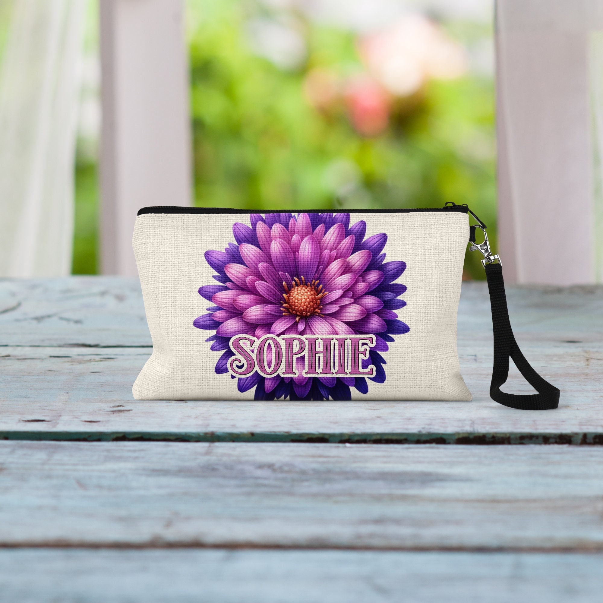 September Aster Zipper Pouch – Perfect Bridesmaid or Birthday Gift