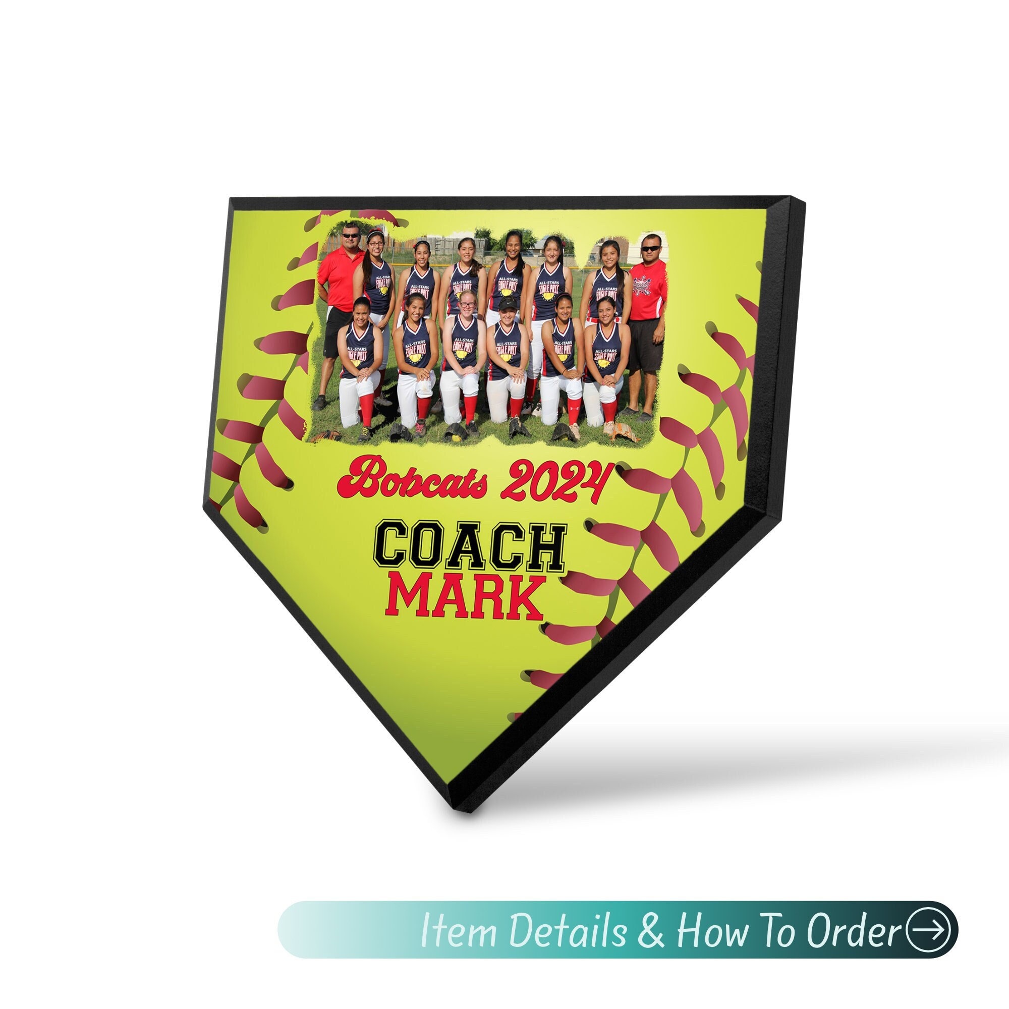 Softball Home Plate Award - Perfect Coach & Senior Gifts