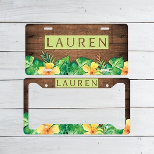 Floral License Plate, License Plate Frame, License Plate Art, Car Tags, Gift for Her, Mothers Day Gift, Personalized License Plate, LP73