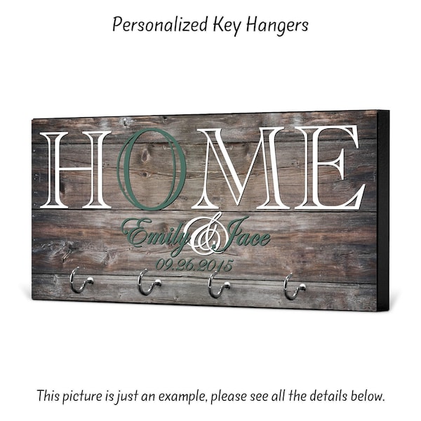 Personalized Key Holder for Wall, MDF Wood, High Gloss Finish
