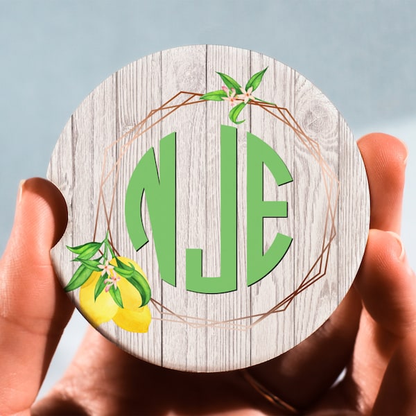 Set Of Eight Lemon Coasters - Lemon Shapes With Caption main image 0