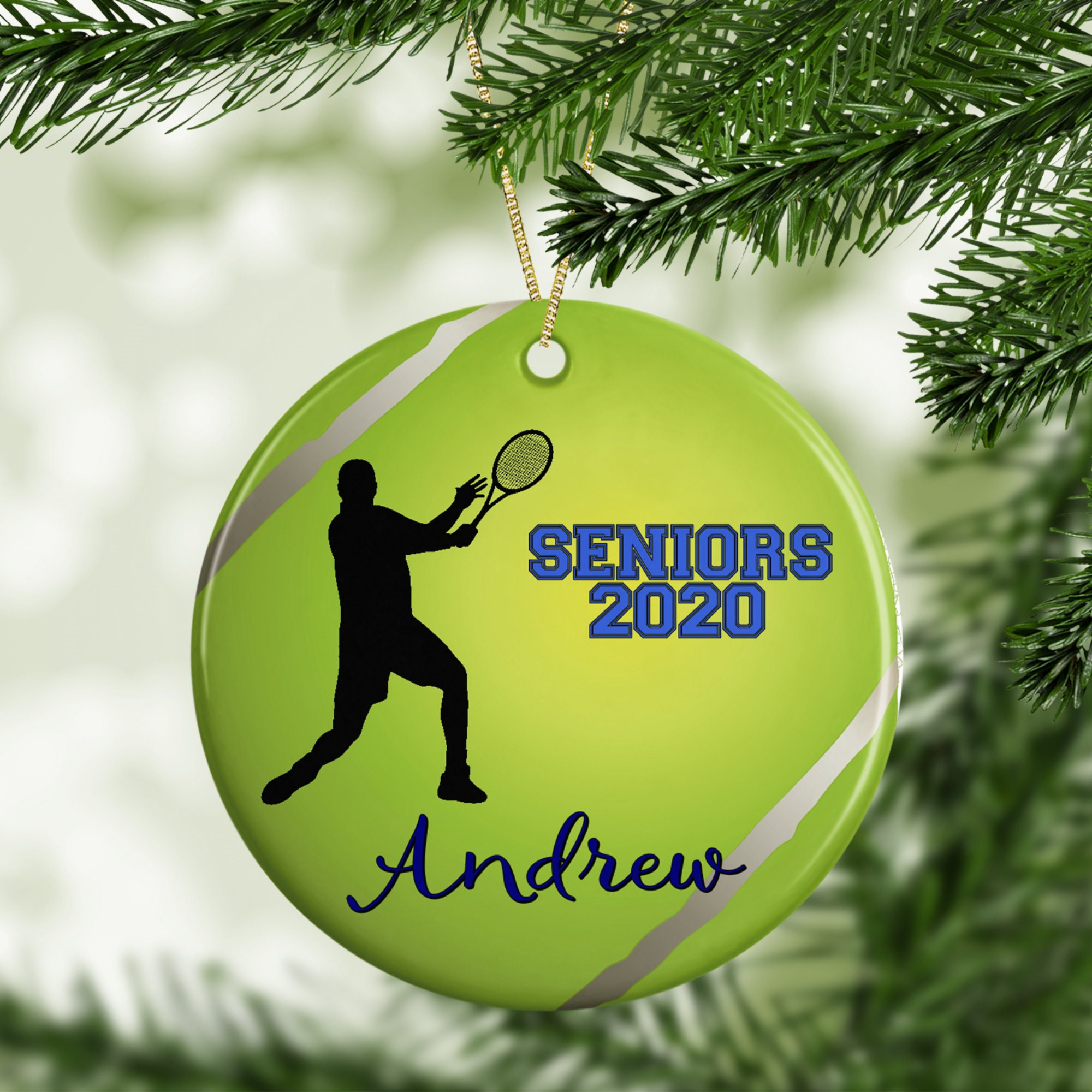 Tennis Christmas Ornaments Holiday Ornaments Personalized Etsy