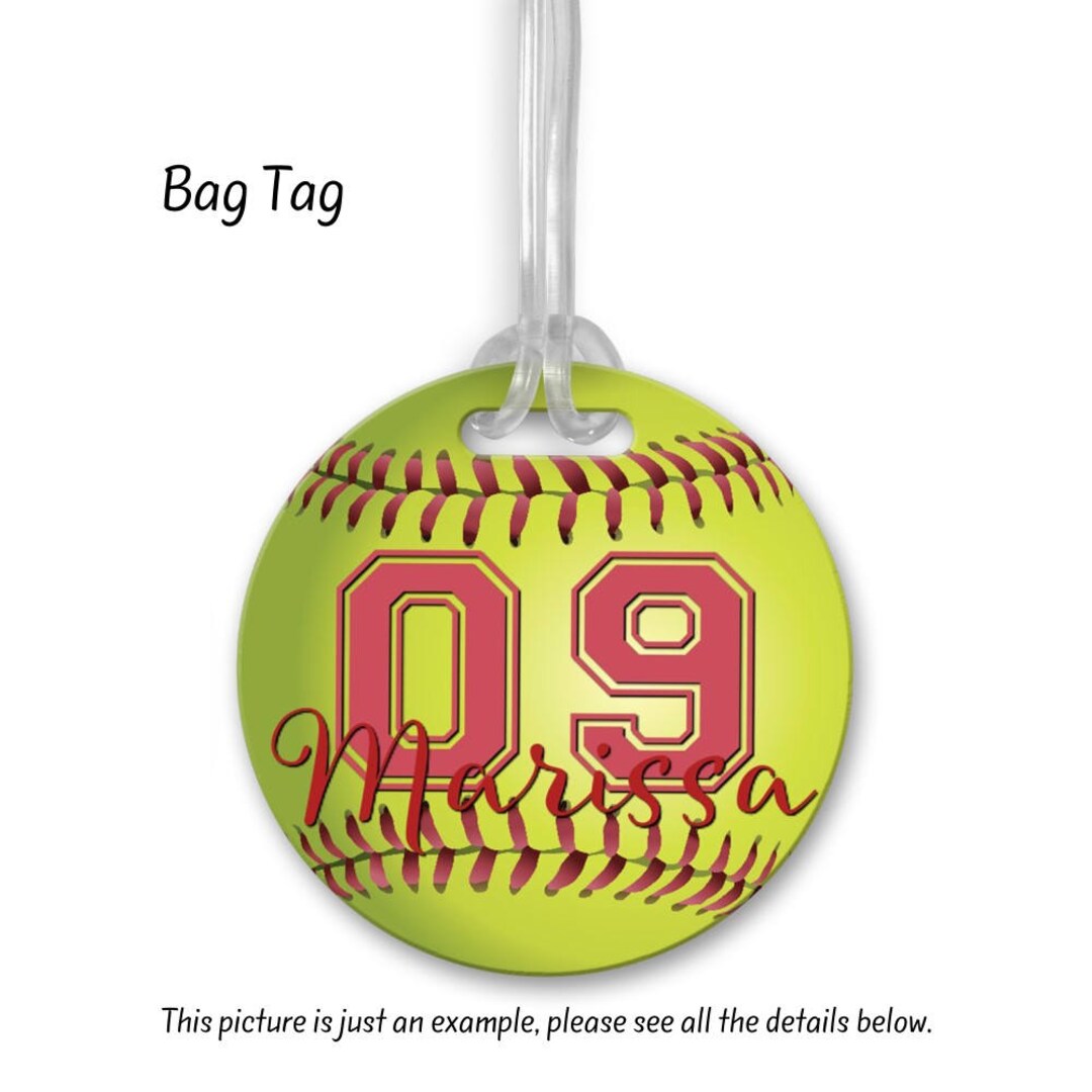 Softball Bag Tag, Bag Tag, Team Gifts, Luggage Tag, Personalized Bag