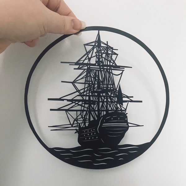 Tall ship paper cutting template, personal use, diy paper cutting template, diy craft gift, diy paper cut, instant download template