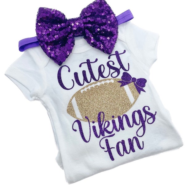 Cutest Vikings fan, football, Sunday night football, Vikings football, football outfit, baby football shirt, Vikings football shirt