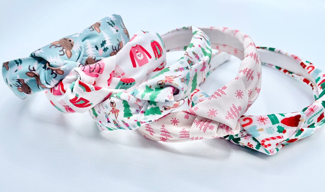 Christmas Knotted Headbands Knotted Headbands Holiday Etsy