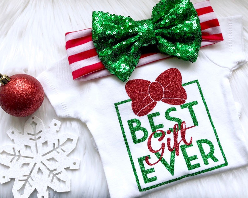 bodysuit Merry Christmas girls Christmas outfit christmas pregnancy baby girl holiday outfit baby holiday outfit Best Gift Ever elf