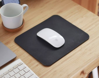 Leather Mousepad, Black Leather Mousepad, Minimalist Mouse Pad Leather, Mouse Mat, Desk, Stationary