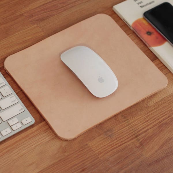 Natural Leather Mousepad, Minimalist Mouse Pad Leather, Mouse Mat, Desk, Stationary