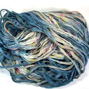 Fita de seda sari reciclada para pintura a dedo, fita de 5 ou 10 jardas, joias, tecelagem, feltro, boho, envio rápido