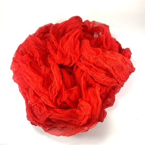 Candy Apple Silk for Nuno Hand Dyed Gauze Variegated Beautiful You Choose 2 Sizes, Scarf for Felting, Textile Art Natural Silk Supplies