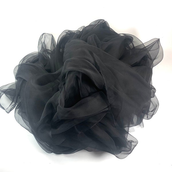 Black Silk for Nuno Hand Dyed Gauze Variegated Beautiful You Choose 2 Sizes, Scarf for Felting, Textile Art Natural Silk Supplies
