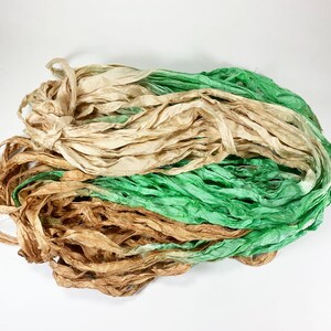 Suculenta fita de seda sari reciclada, 5 ou 10 jardas, fita de tecelagem, feltro giratório, boho, envio rápido