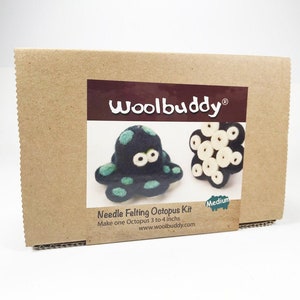 Kit, Octopus Felting Kit, Gift, Needle Felting, Felted Decor, Wool Roving, Handmade, Starter Kit, Accessories Craft, DIY Woolbuddy,