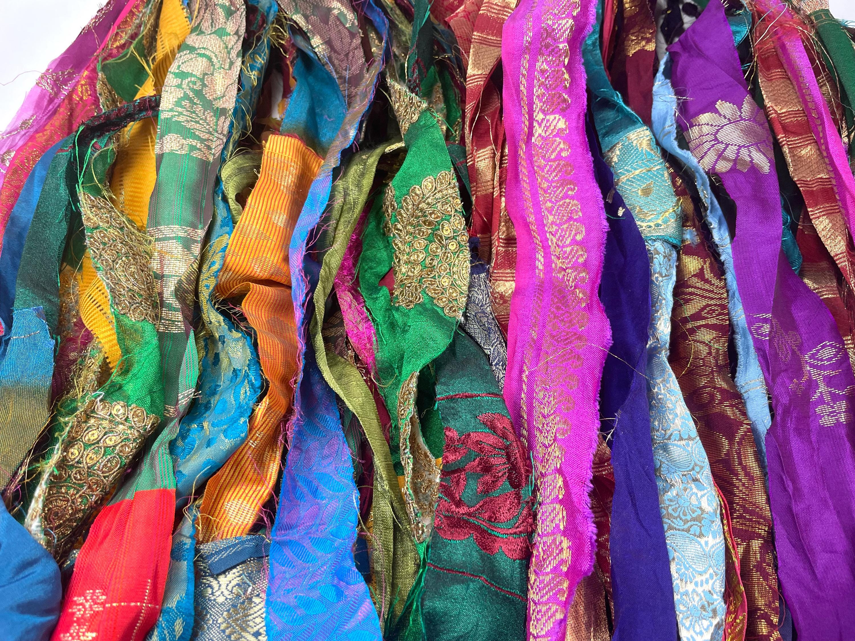 Persian Ribbon Persian Bazaar Brocade Recycled Sari Silk Ribbon Colorful Block Prints ...