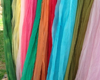 Extra Wide Silk for Nuno Felting, Vibrant and Beautiful You Choose Hand Dyed Silk Gauze Scarves, PLEASE READ!