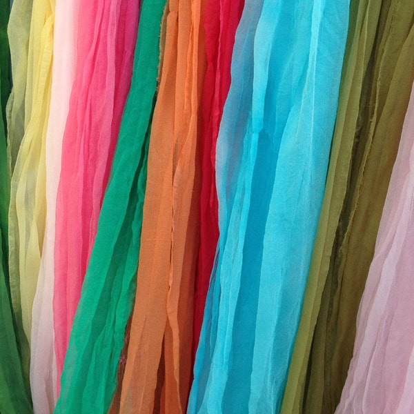 Extra Wide Silk for Nuno Felting, Vibrant and Beautiful You Choose Hand Dyed Silk Gauze Scarves, PLEASE READ!