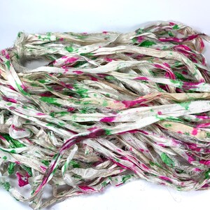 Blooms Recycled Sari Silk Ribbon 5 ou 10 jardas Fita Jóias Tecelagem Fiação Feltragem BOHO ENVIO RÁPIDO