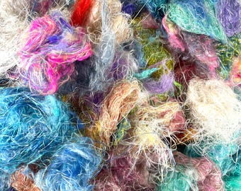 2 oz gerecyclede sarizijde kunstvezel gemengde techniek voor kunstgaren kaarden vilten en spinnen vezelkunst heldere neutrale kleuren