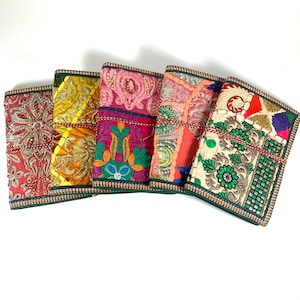 Sari Journals, 5x7 Recycled Silk, Handmade Journals, Recycled Paper Fabric Diary, Journal, Scrapbook Quilted Art Journal Sari Ribbon