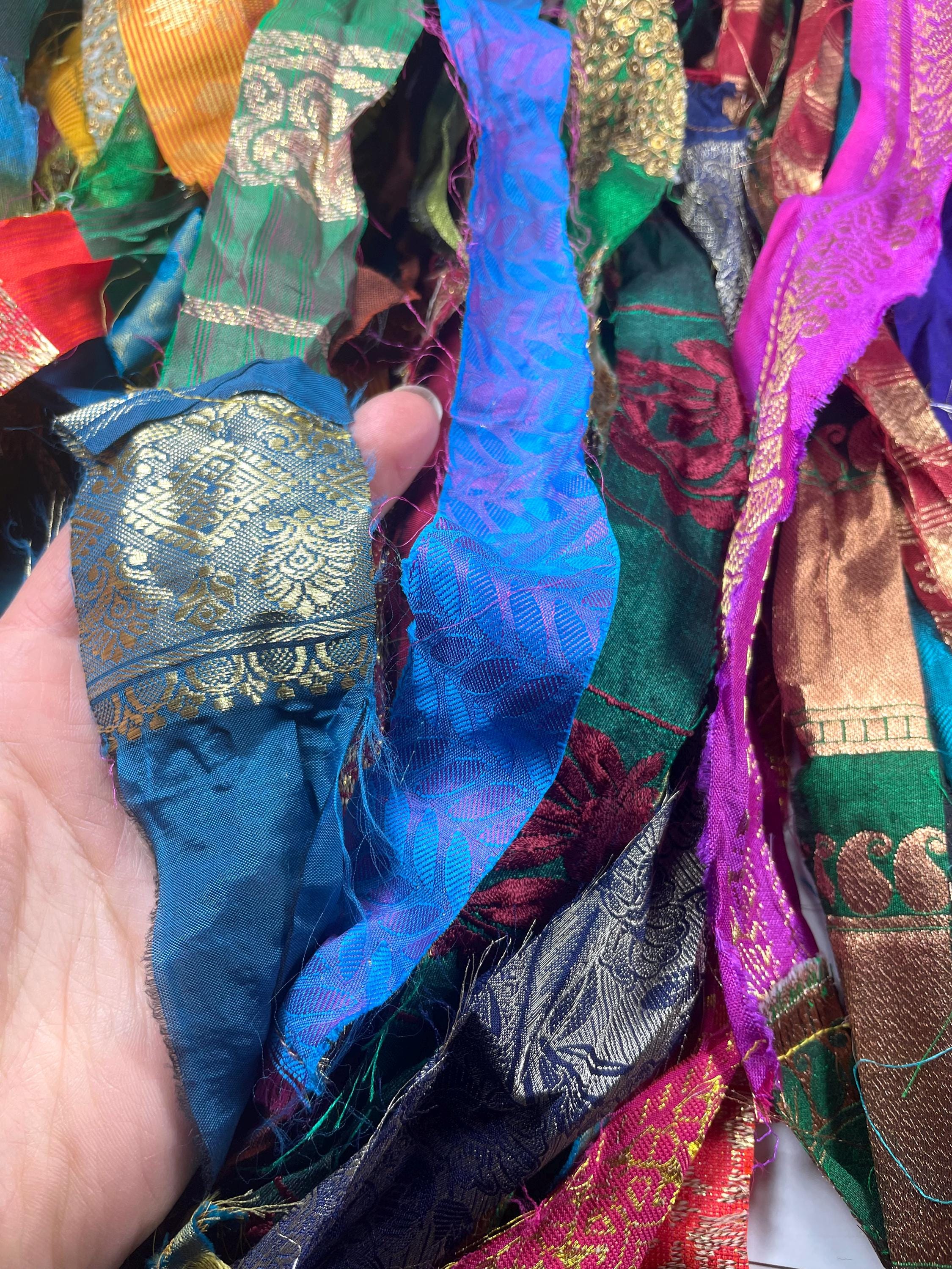 Persian Ribbon Persian Bazaar Brocade Recycled Sari Silk Ribbon Colorful Block Prints ...