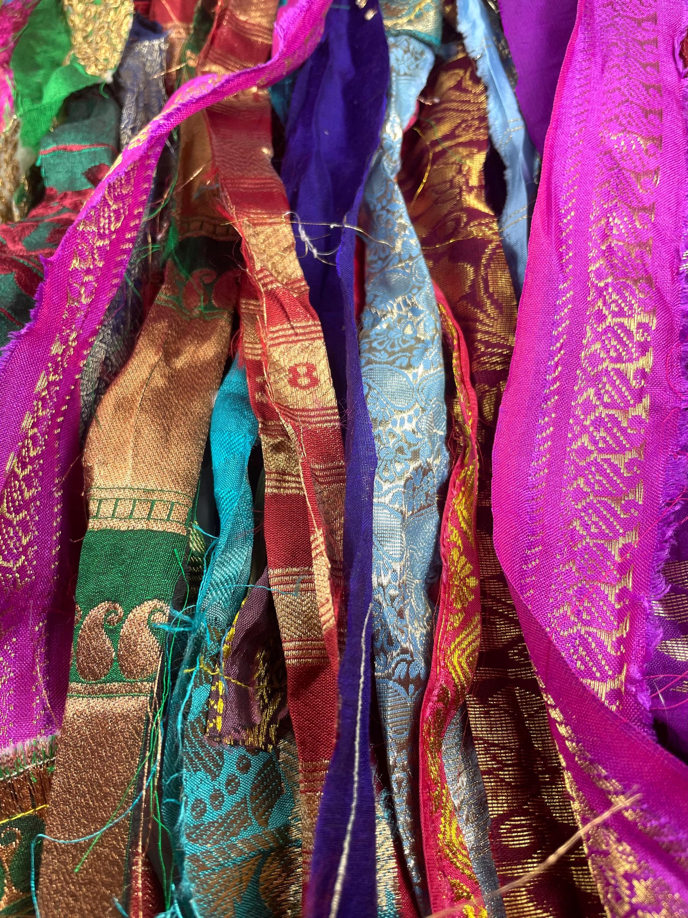 Persian Ribbon Persian Bazaar Brocade Recycled Sari Silk Ribbon Colorful Block Prints ...