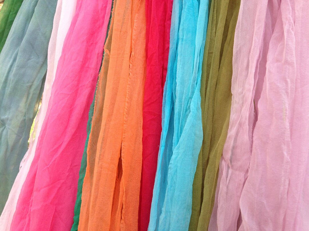 Extra Long Silk for Nuno Felting, Vibrant and Beautiful You Choose Hand