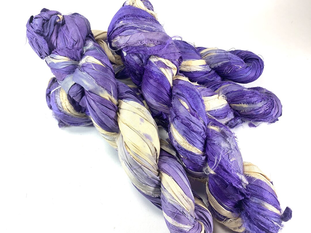 Iris Recycled Sari Silk Ribbon 5 or 10 Yards Ribbon Jewelry Weaving ...