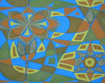 Bianchini Ferier Geometric Gouache Textile Design – Working Drawing Circa 1940