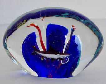 Murano Aquarium Paperweight - Sculpture Made In Italy Circa 1970