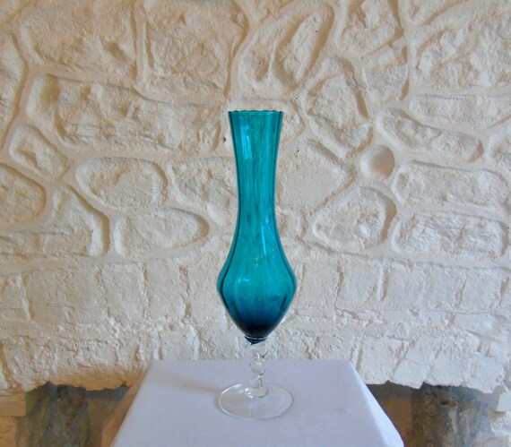 Vintage Oversized 15 Teal Coloured Decorative Wine Glass Etsy