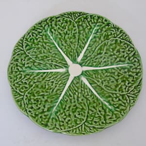 Olfaire Green Cabbage Leaf Side plate Vintage Majolica  Portugal