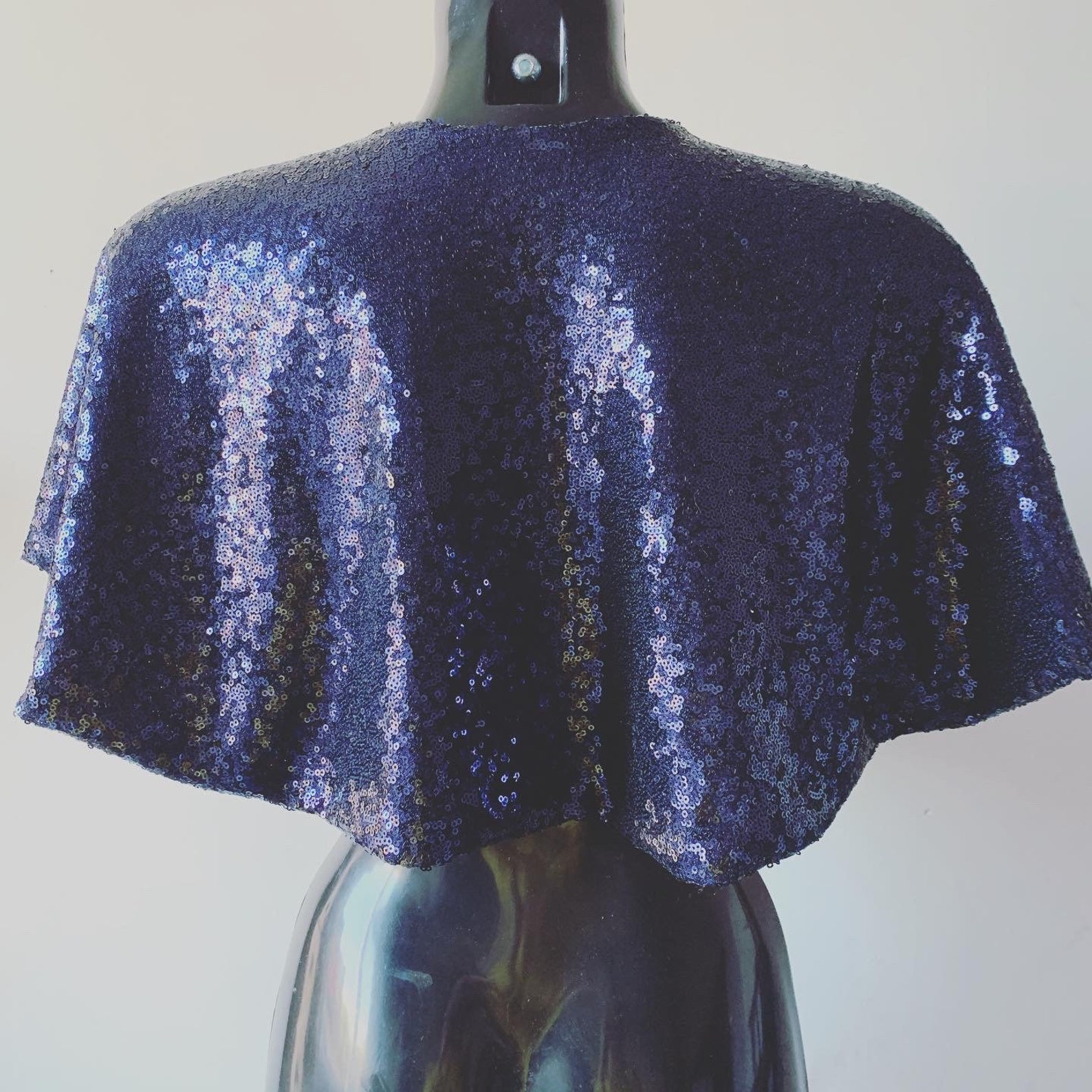 blue sequin cape