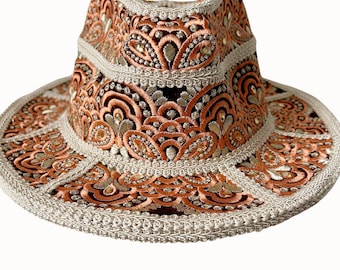 Florence Fedora, Bohemian Fedora Hat, Luxury Fedora Hat, Festival Fedora, Embellished Fedora, Festival Fashion