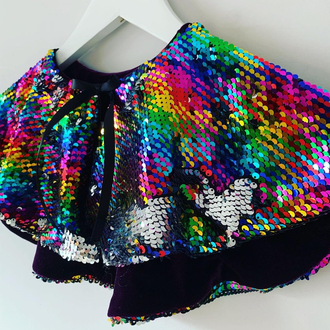 Rainbow Reversible Sequin Shoulder Cape Sequin Cape Sequin Etsy