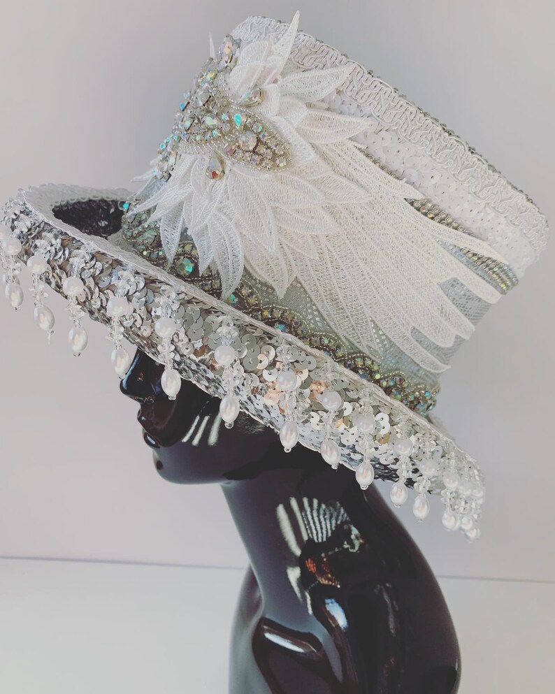 Bridal Top Hat Wedding Top Hat Embellished Top Hat Jewelled Etsy