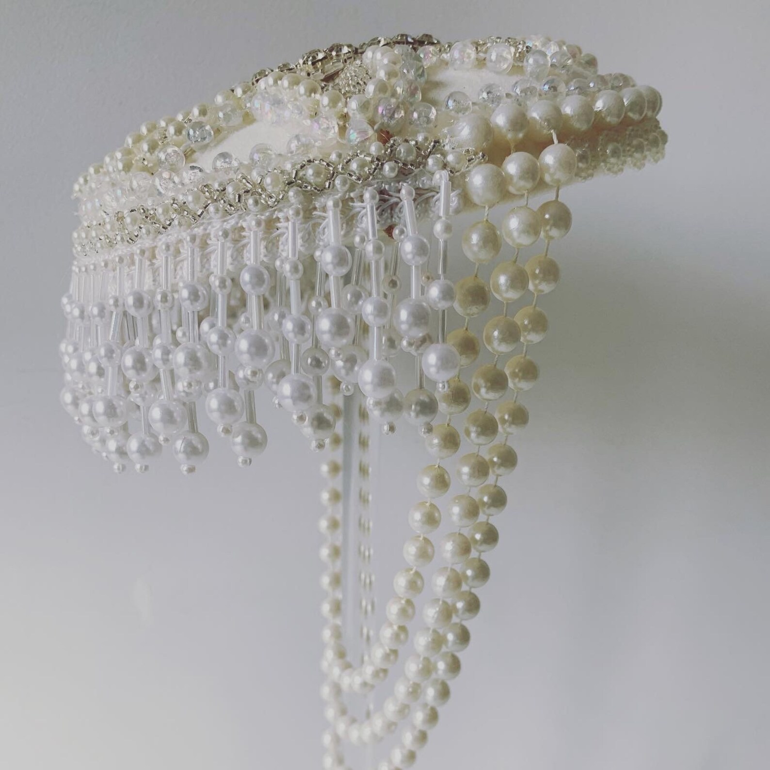 Vintage Inspired Pearl Beaded Pillbox Hat Wedding Hat Bridal Etsy UK