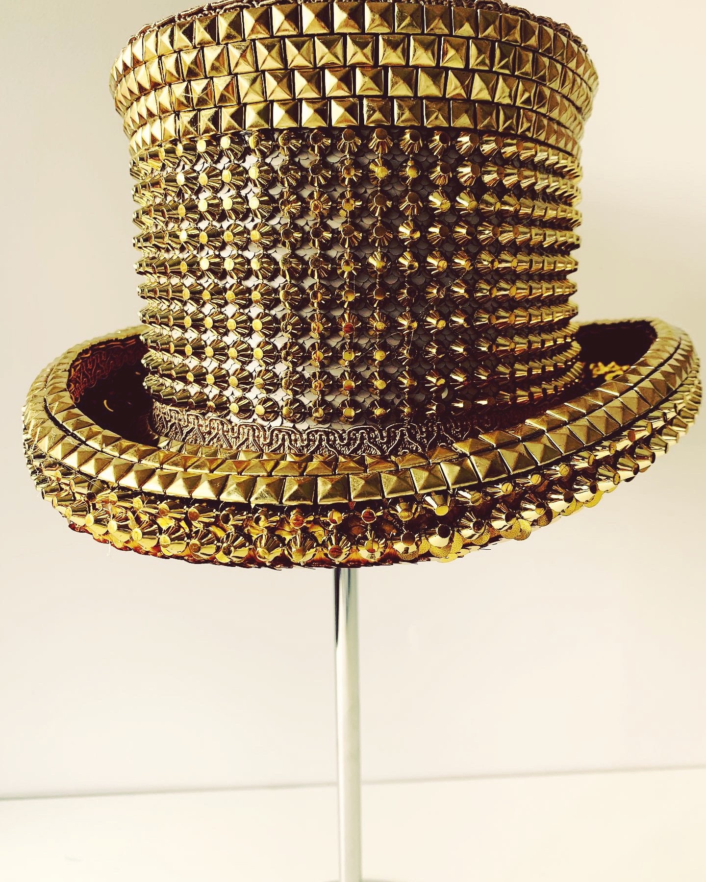 Gold Studded Top Hat Gold Top Hat Festival Top Hat Unisex Etsy