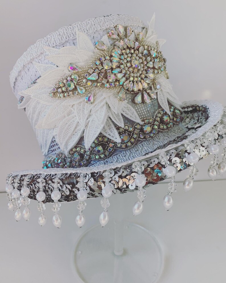 Bridal Top Hat Wedding Top Hat Embellished Top Hat Jewelled Etsy