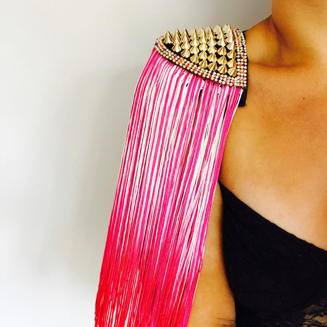 Burlesque Studded Tassel Festival Tassel Epaulettes Tassel Etsy