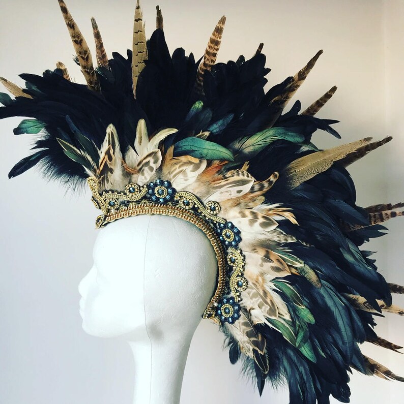 Unisex Feather Mohawk Statement Natural Feather Mohawk Etsy