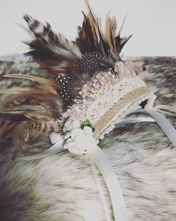 Kids Feather Headdress Childs Headband 