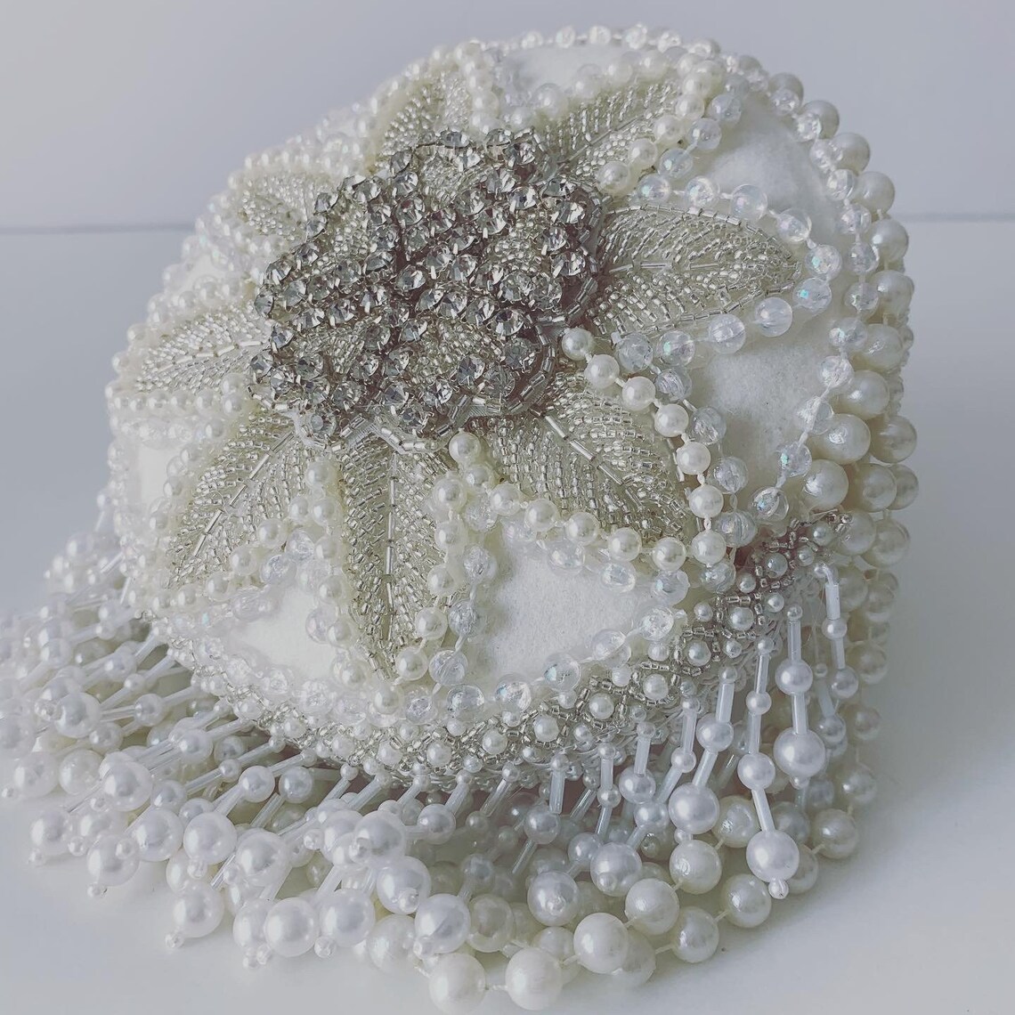 Vintage Inspired Pearl Beaded Pillbox Hat Wedding Hat Bridal Etsy UK